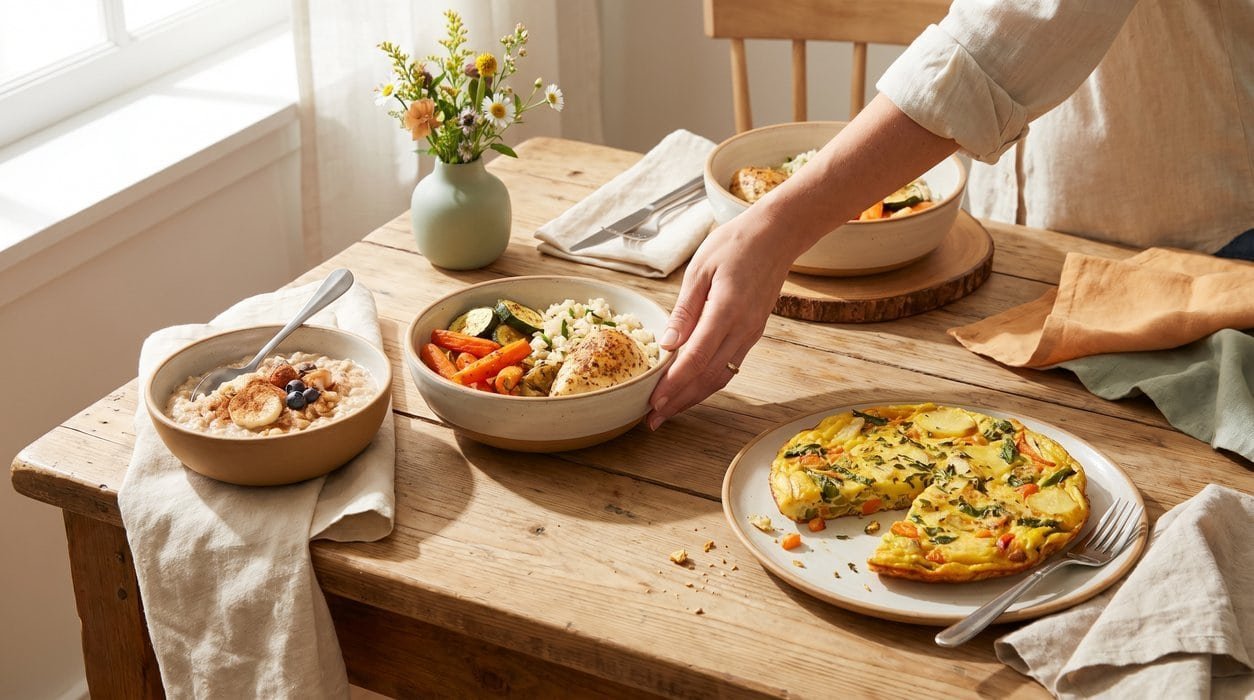 Warmer Porridge, Reis-Gemüse-Bowl und Kartoffel-Frittata als flexible Rezeptideen